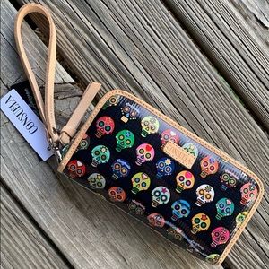 Consuela Tiny Sugar Skull Wallet Wristlet NWT